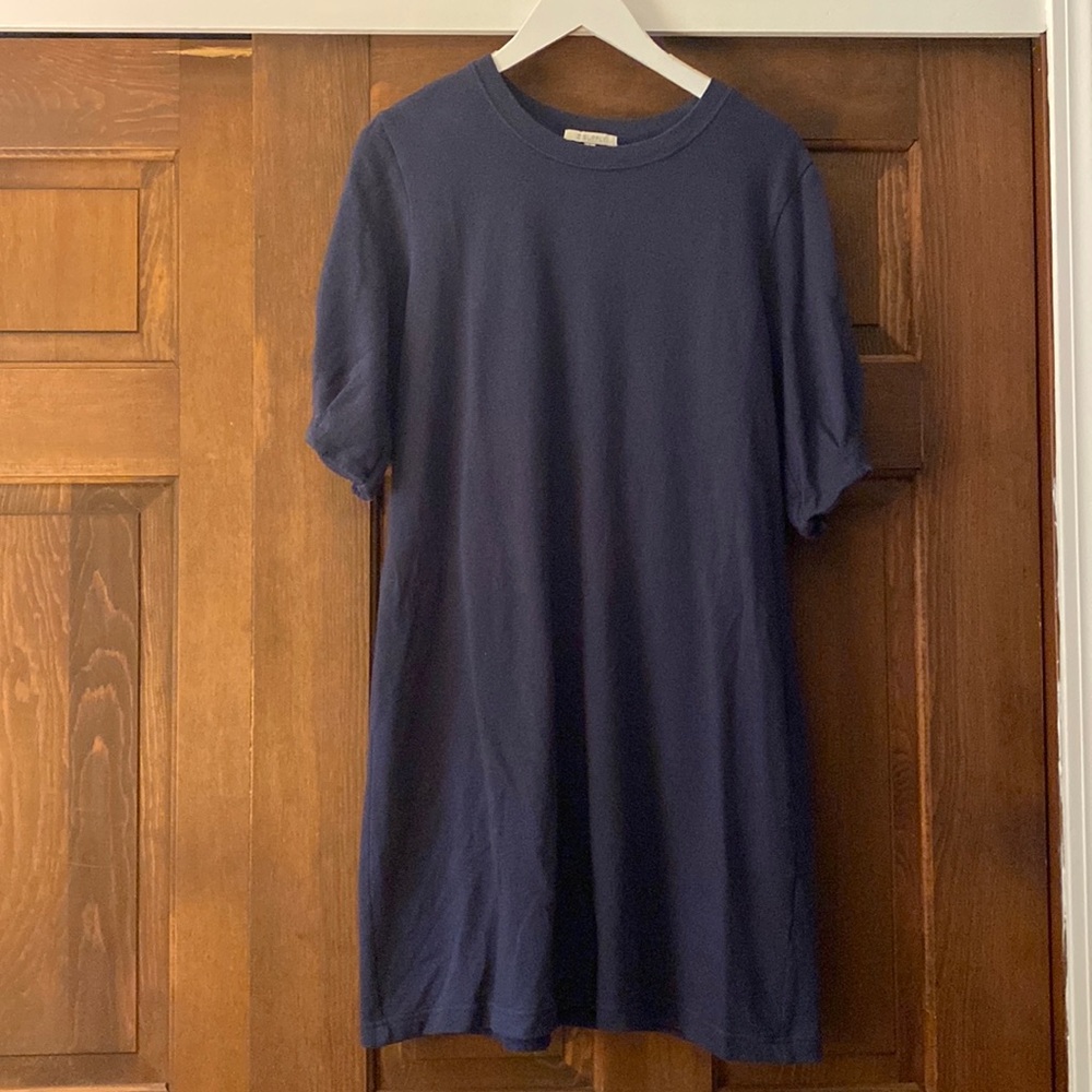 Z supply french Terry navy puff sleeve dress large
